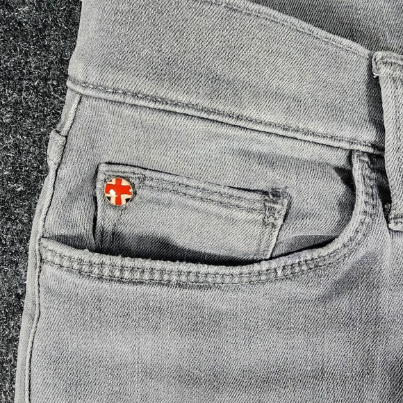 Hudson Natalie Distressed Flare Leg Jeans Grey Women's Size 29 Boho - Picture 6 of 15